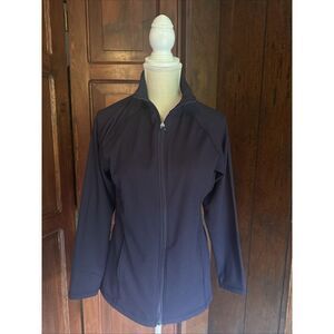 Womens Cali Active Size Navy Long M Sleeves Full‎ Zip Form Fitting Track Jacket